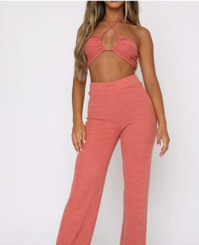 White Fox 2 piece festival outfit in terracotta size small